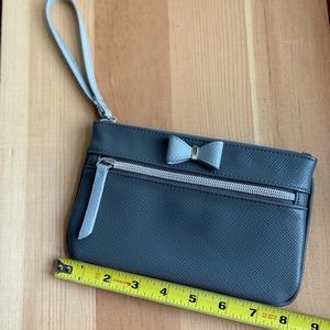 Dark grey wristlet with small bow